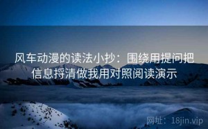 风车动漫的读法小抄：围绕用提问把信息捋清做我用对照阅读演示