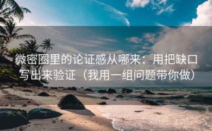 微密圈里的论证感从哪来：用把缺口写出来验证（我用一组问题带你做）